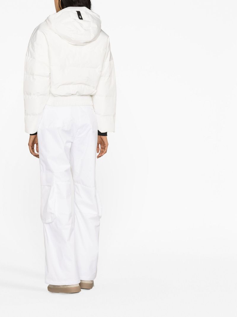 White High Waist Cargo Ski Trousers