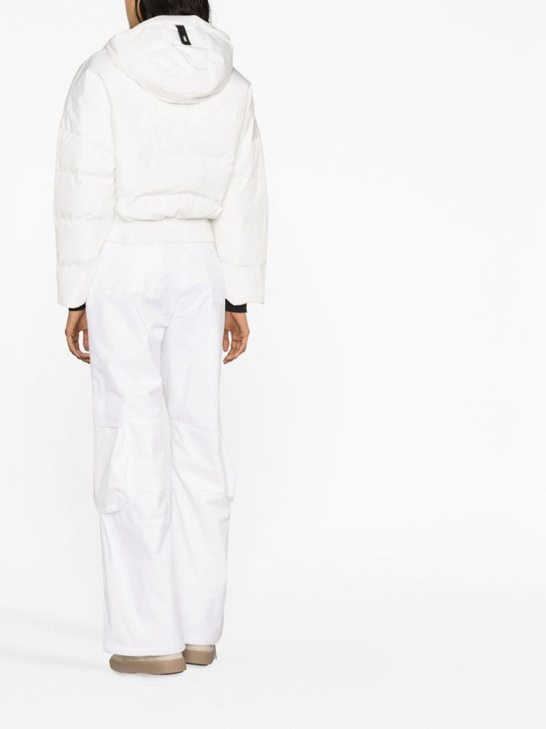 White High Waist Cargo Ski Trousers