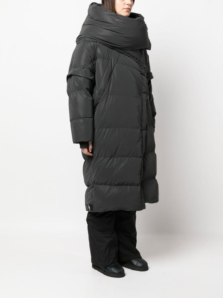 Black Kitty Wrap Puffer Coat
