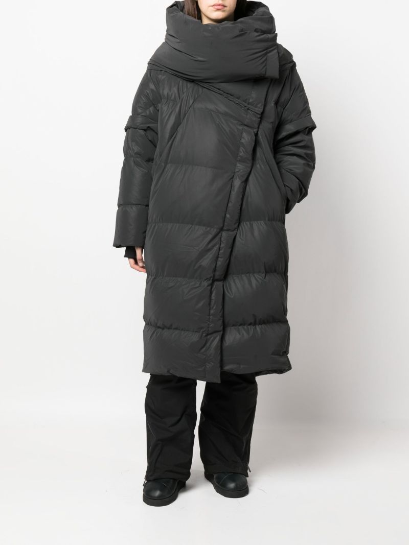 Black Kitty Wrap Puffer Coat