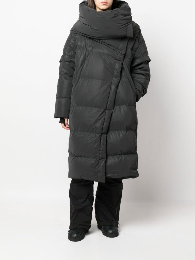 Black Kitty Wrap Puffer Coat