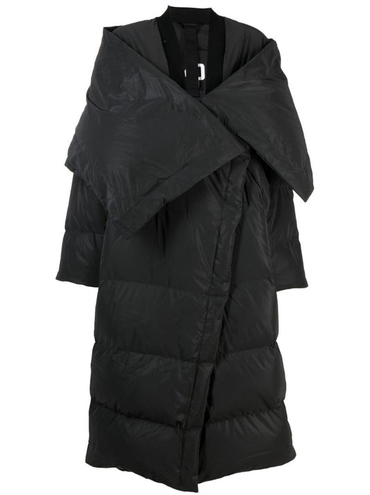 Black Kitty Wrap Puffer Coat