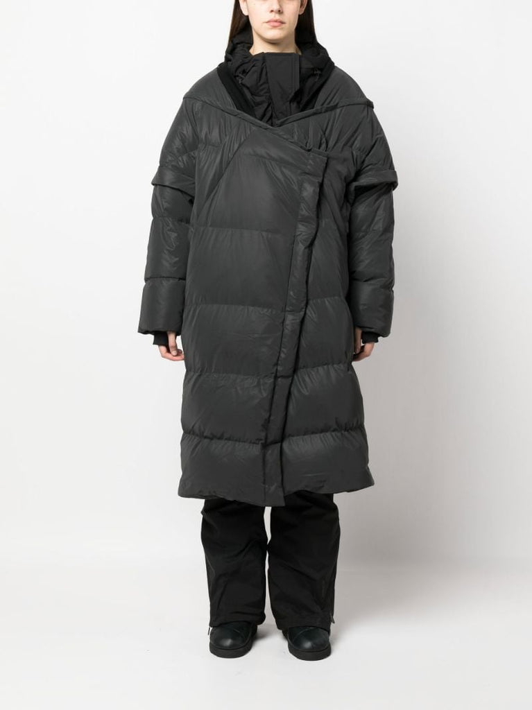 Black Kitty Wrap Puffer Coat