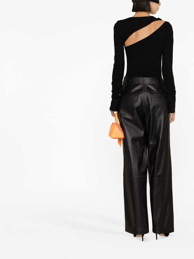 Black Cut-out Cashmere Bodysuit