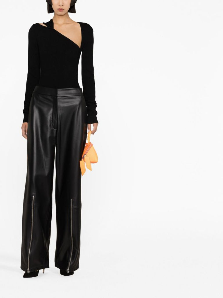 Black Cut-out Cashmere Bodysuit