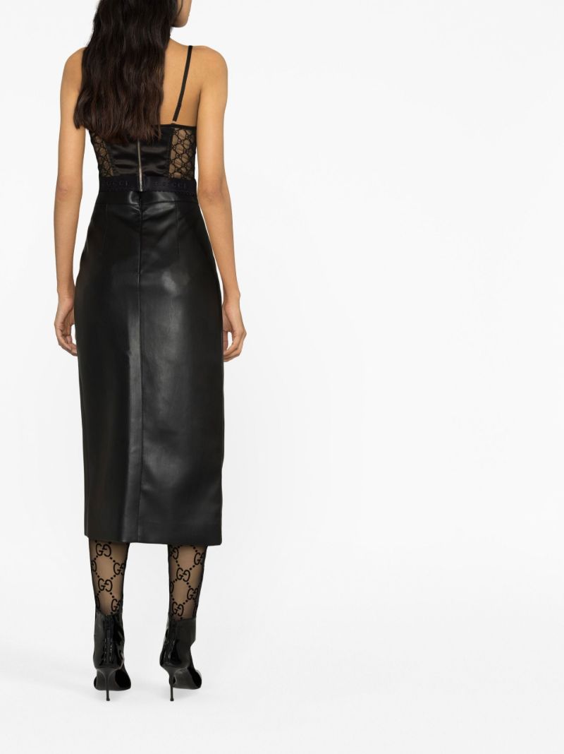 Black Gg Tulle Corset Top