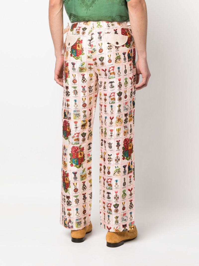 Pink Tobacco Signet Printed Quilted Trousers