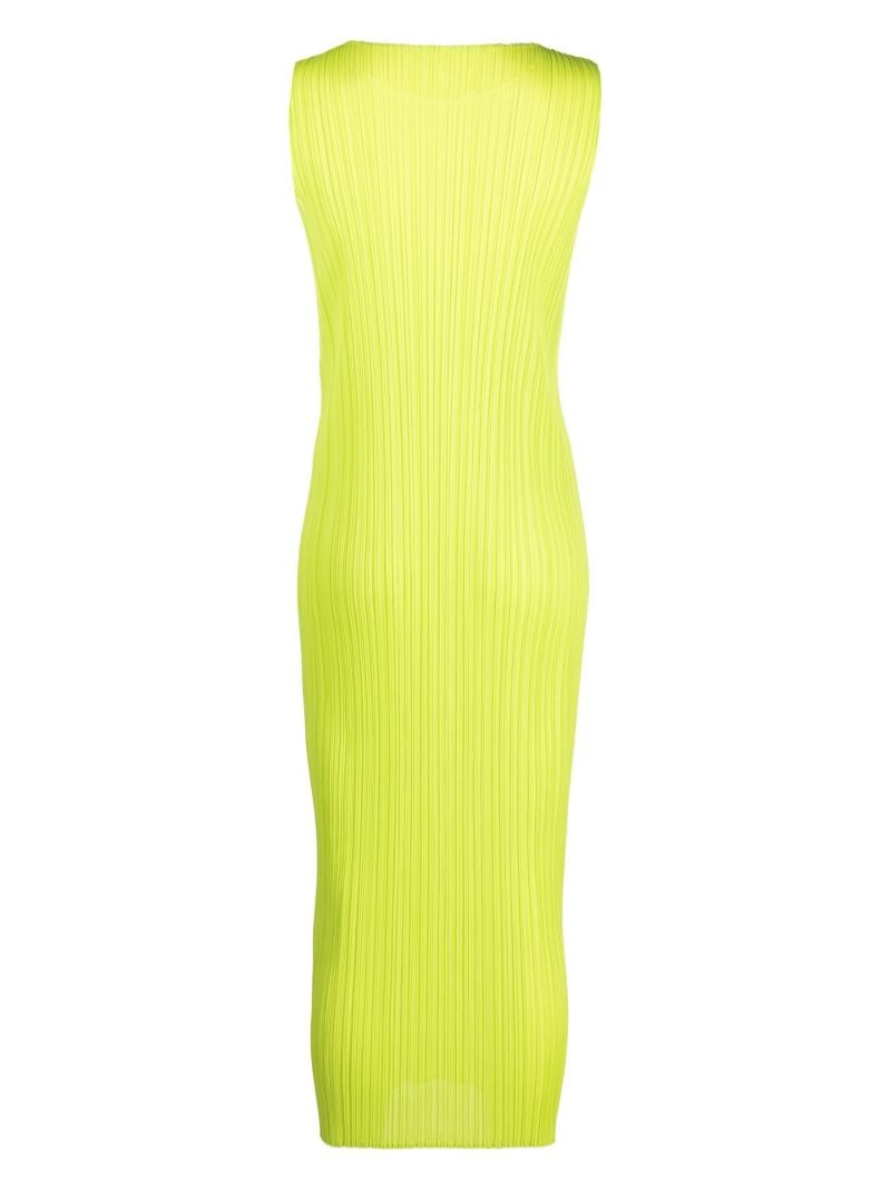 Green PlissÃ_x0083_Â© Sleeveless Midi Dress