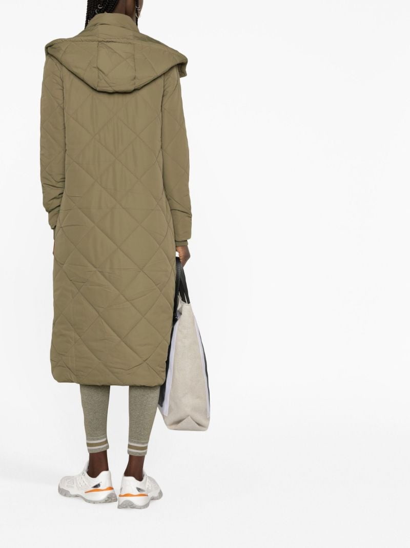 Green Tania Hooded Quilted Coat
