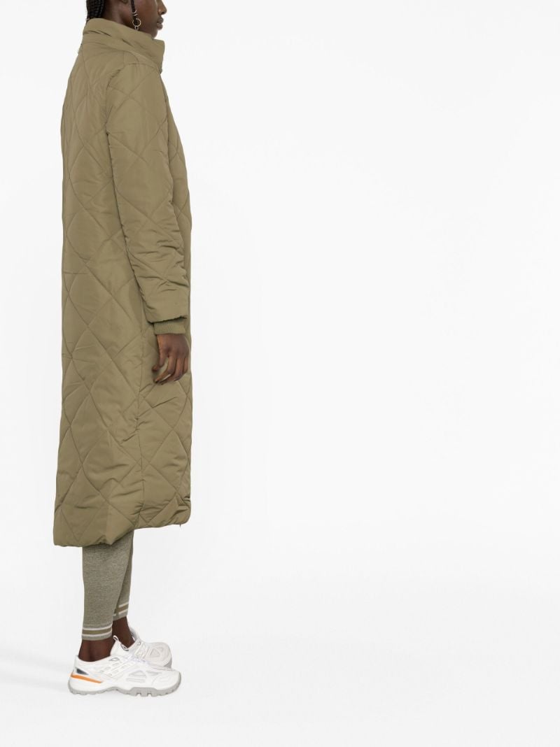 Green Tania Hooded Quilted Coat