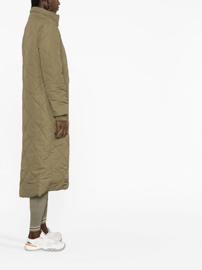 Green Tania Hooded Quilted Coat