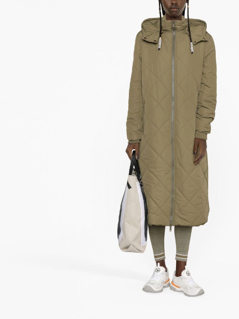 Green Tania Hooded Quilted Coat
