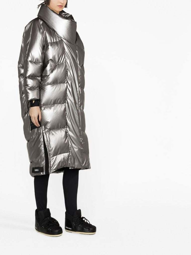 Silver Quilted Ski Coat