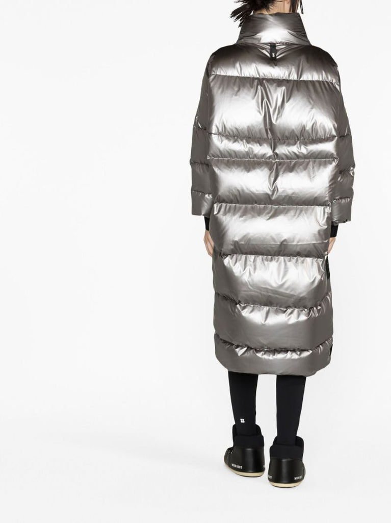 Silver Quilted Ski Coat