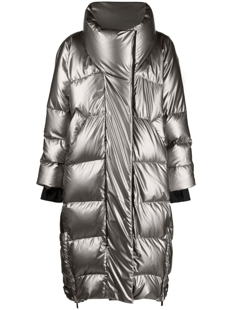 Silver Quilted Ski Coat