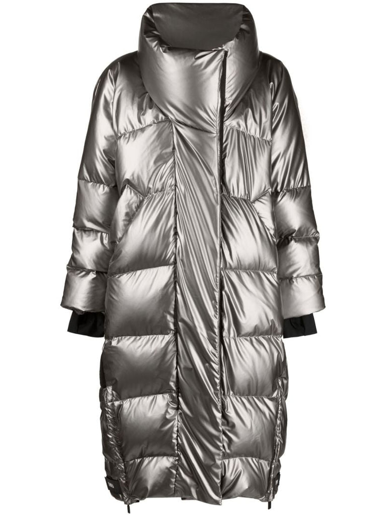 Silver Quilted Ski Coat