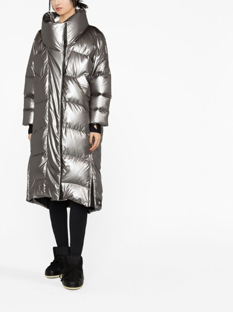 Silver Quilted Ski Coat