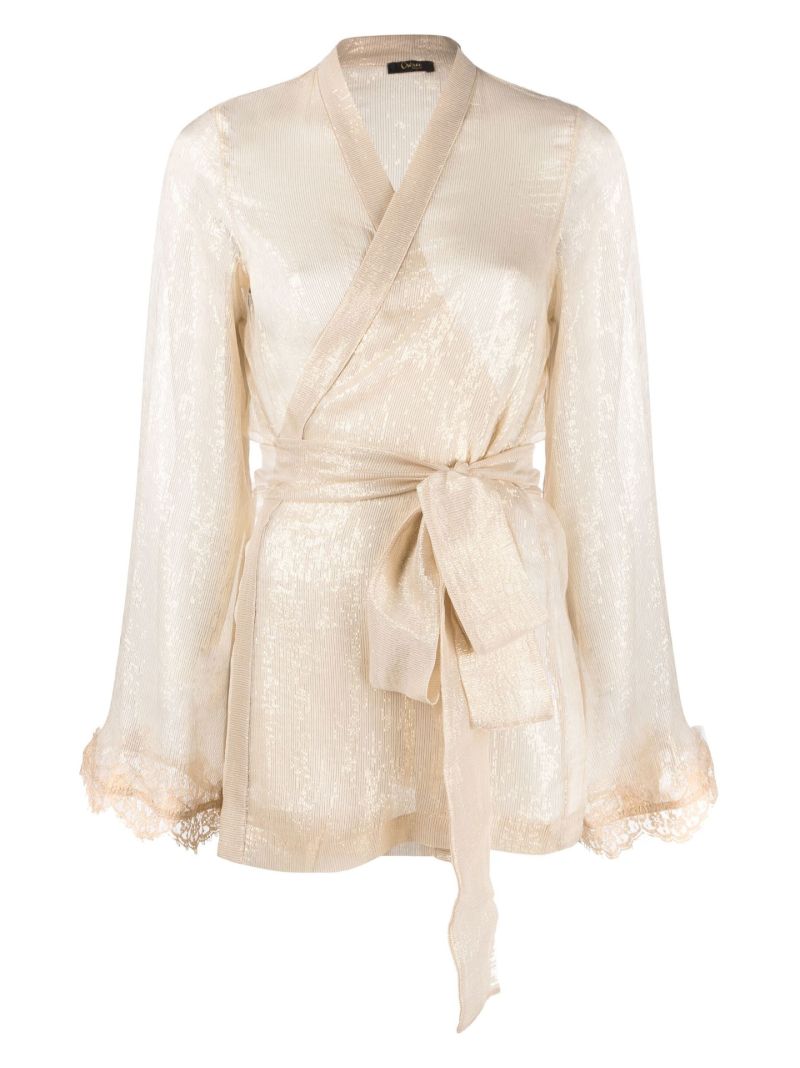 Neutral TravaillÃ_x0083_Â¨ Silk Robe