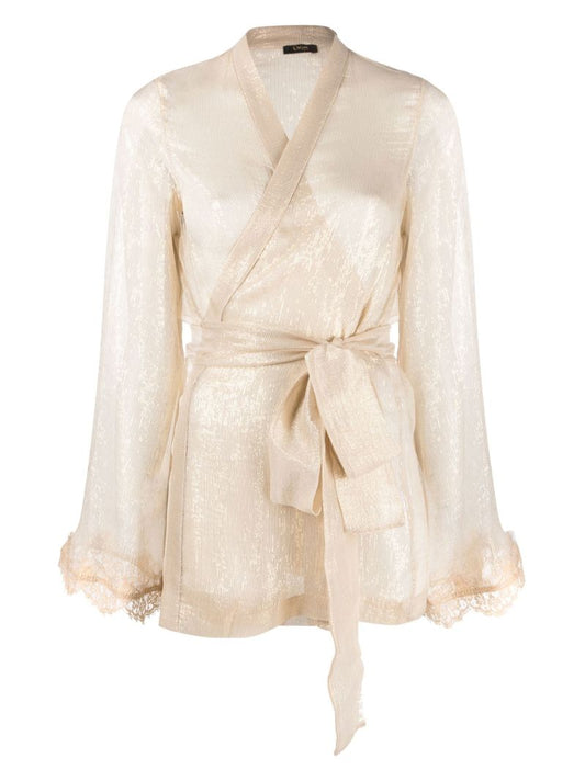 Neutral TravaillÃ_x0083_Â¨ Silk Robe