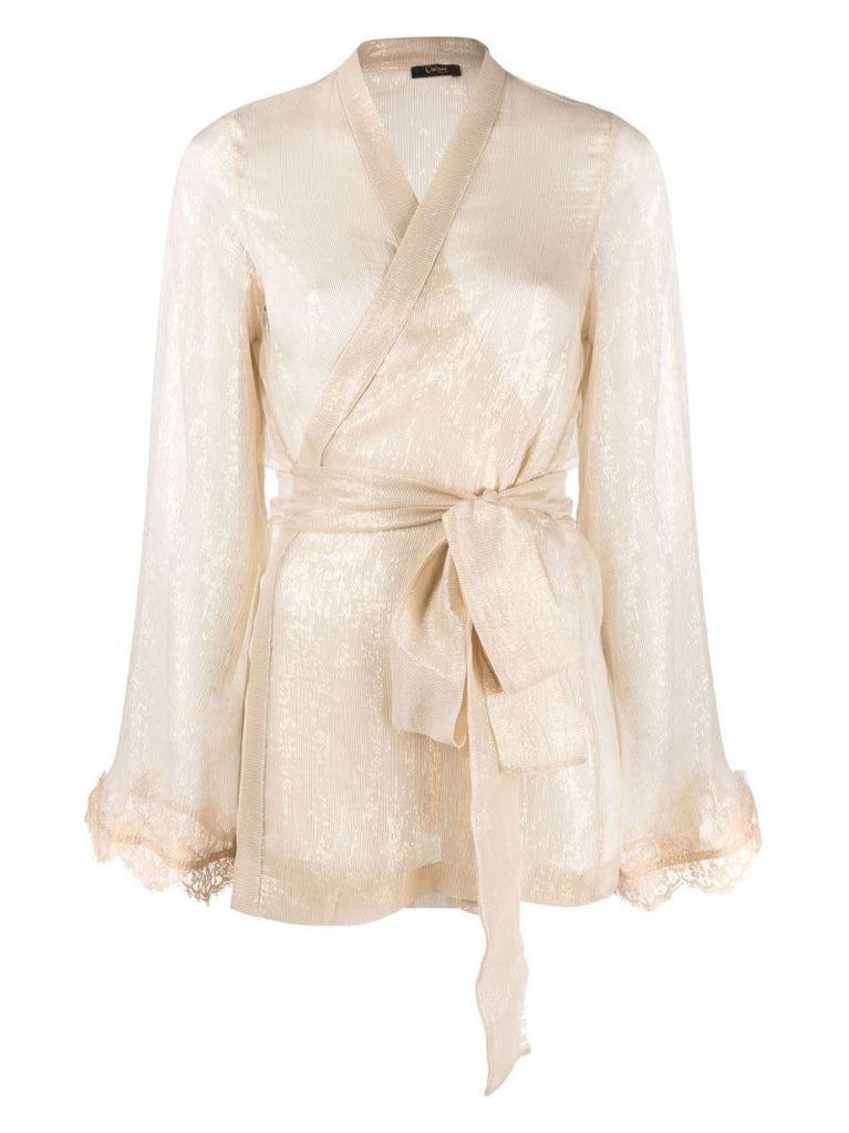 Neutral TravaillÃ_x0083_Â¨ Silk Robe