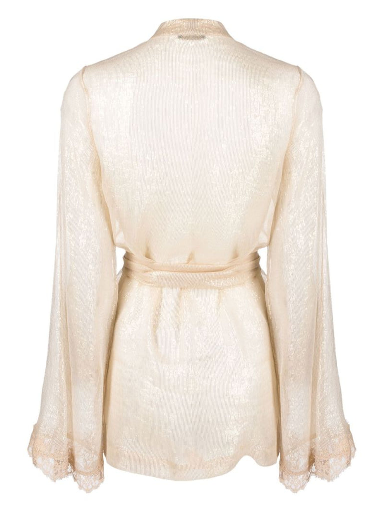 Neutral TravaillÃ_x0083_Â¨ Silk Robe