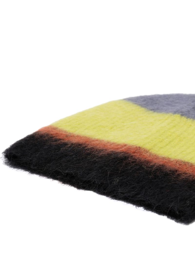 Yellow Arosa Striped Ski Beanie Hat