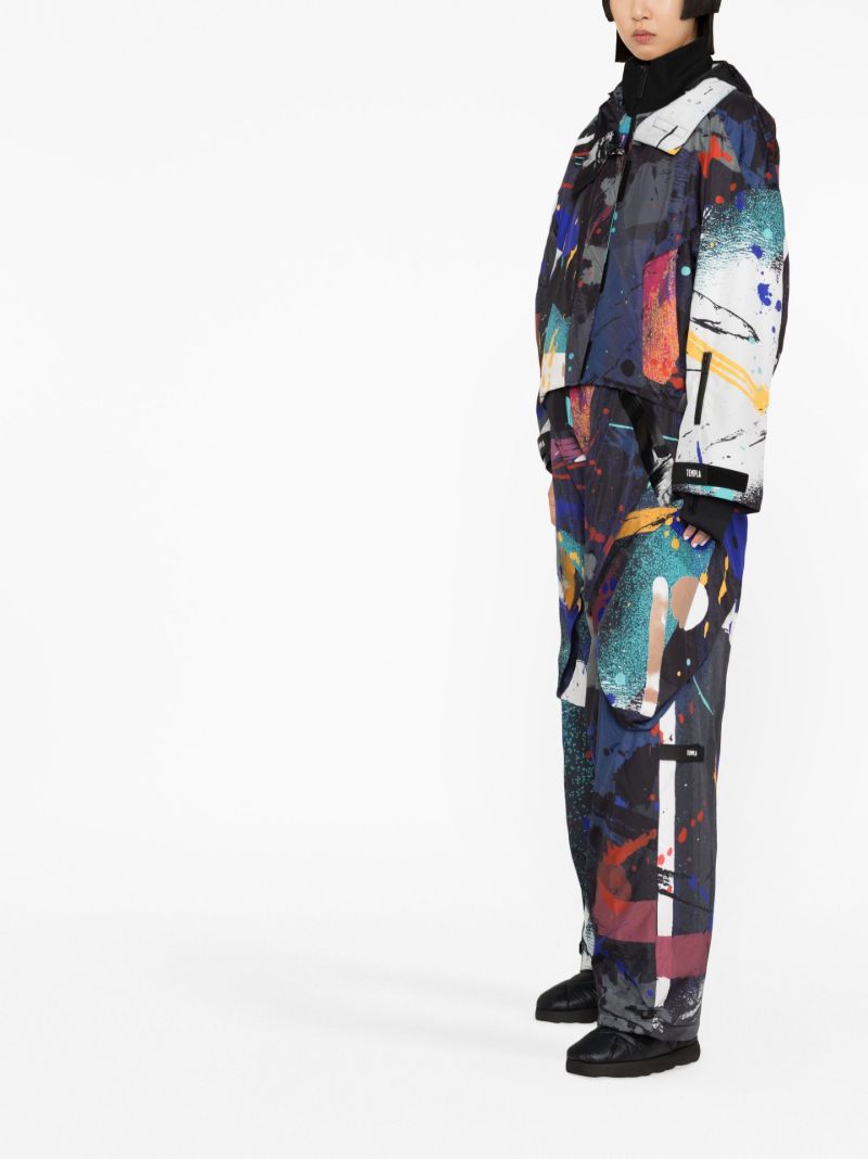 Black Paint Splatter Print Ski Trousers