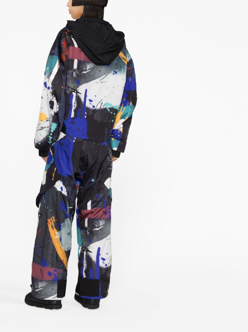 Black Paint Splatter Print Ski Trousers