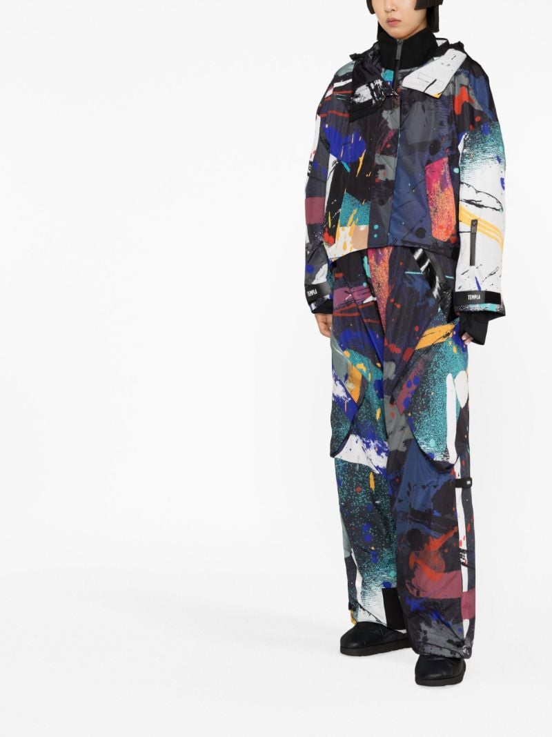 Black Paint Splatter Print Ski Trousers
