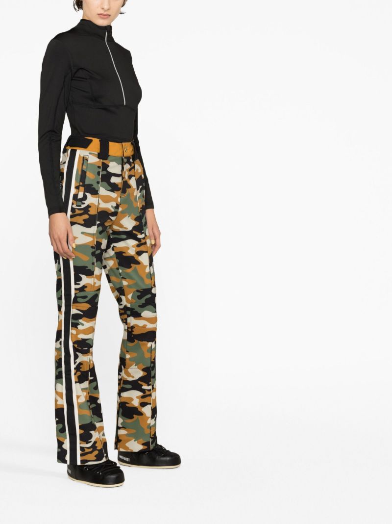 Green Chicane Camouflage Print Ski Trousers