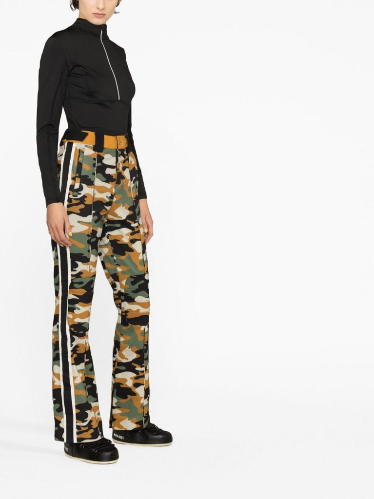 Green Chicane Camouflage Print Ski Trousers