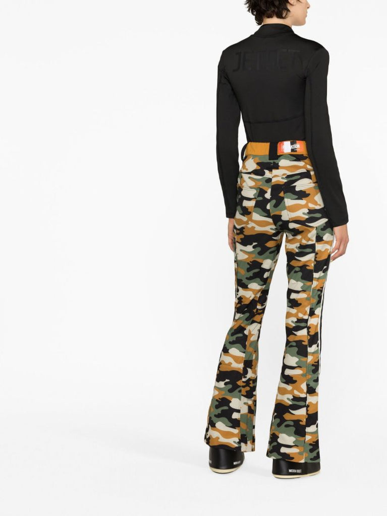 Green Chicane Camouflage Print Ski Trousers
