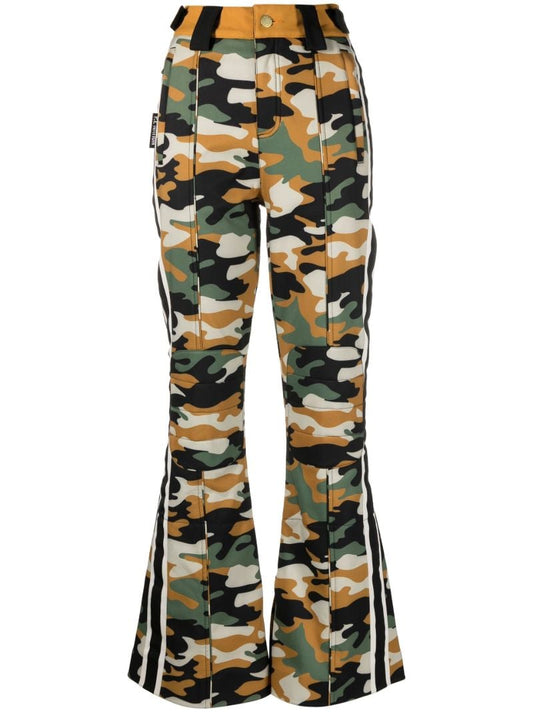 Green Chicane Camouflage Print Ski Trousers