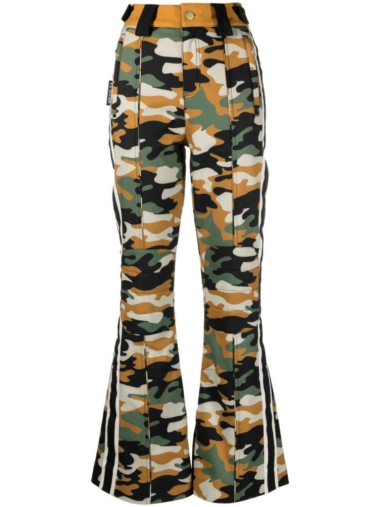 Green Chicane Camouflage Print Ski Trousers