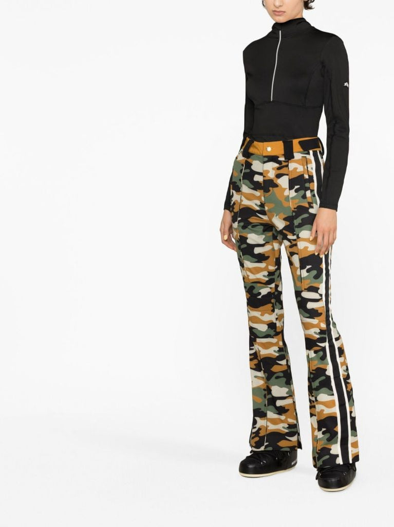Green Chicane Camouflage Print Ski Trousers
