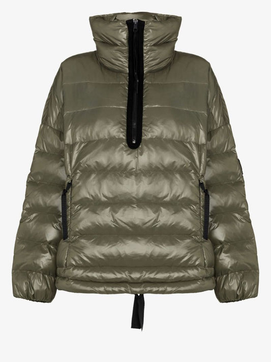 Green Half-zip Puffer Ski Jacket
