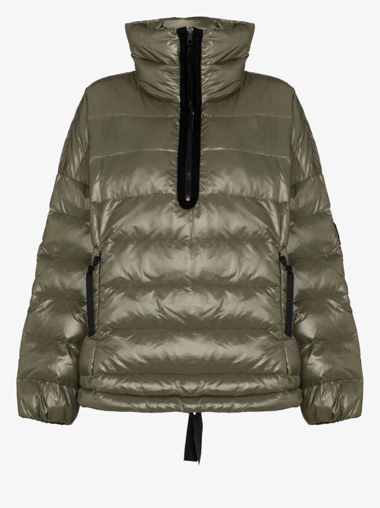 Green Half-zip Puffer Ski Jacket
