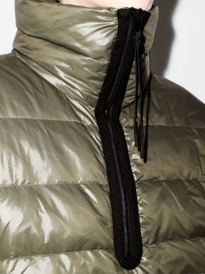 Green Half-zip Puffer Ski Jacket