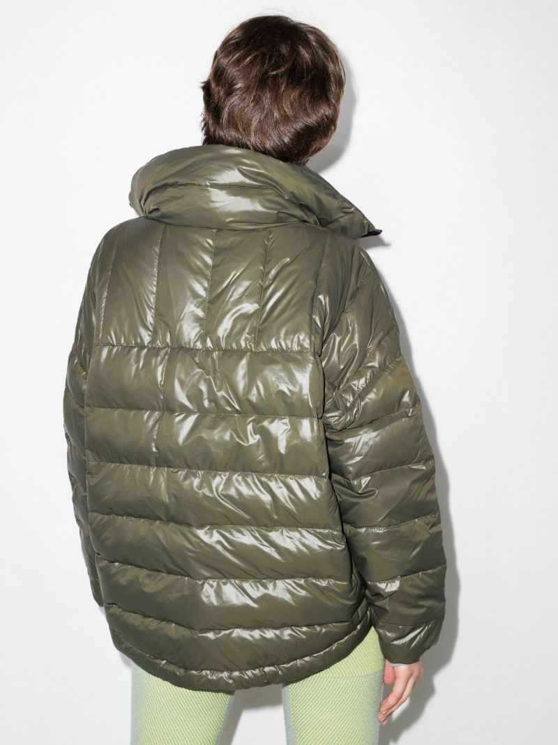 Green Half-zip Puffer Ski Jacket
