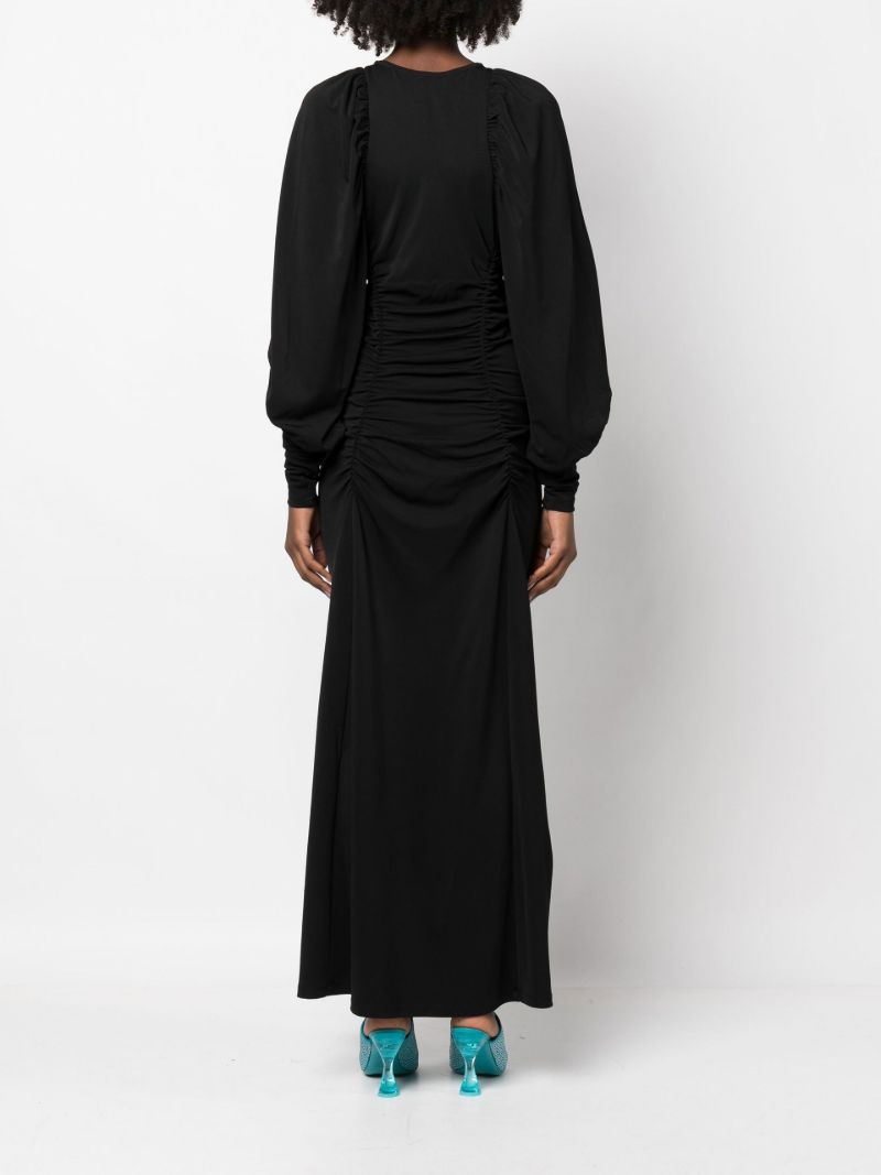 Black Cheyla Gathered Maxi Dress