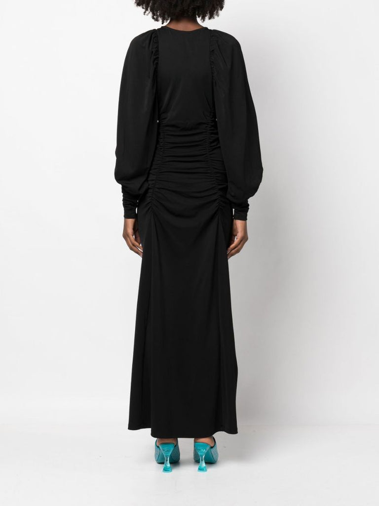 Black Cheyla Gathered Maxi Dress