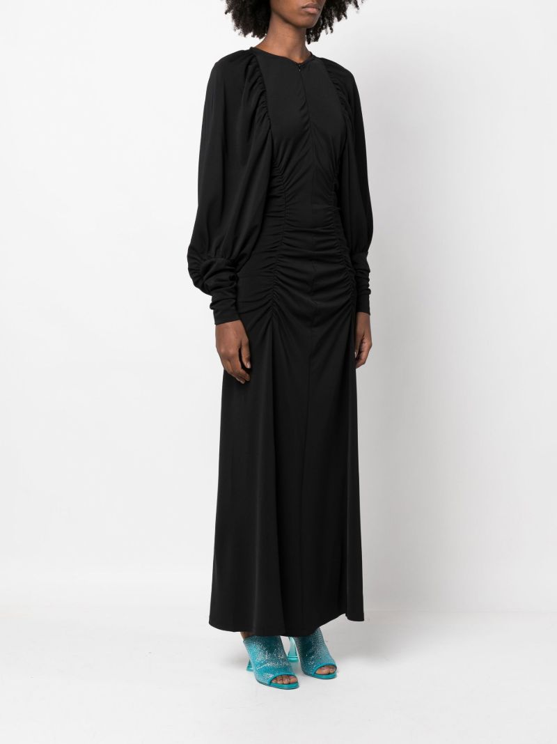 Black Cheyla Gathered Maxi Dress