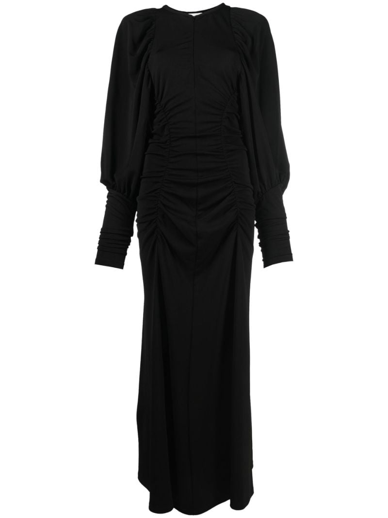 Black Cheyla Gathered Maxi Dress