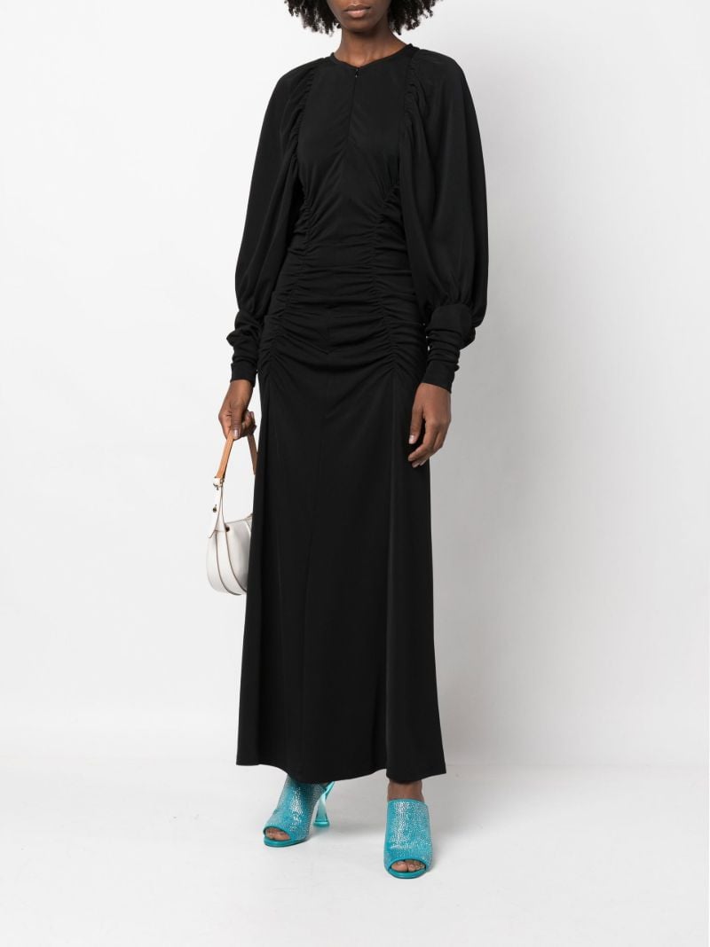 Black Cheyla Gathered Maxi Dress