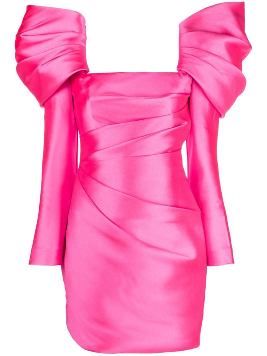 Pink Riley Gathered Mini Dress