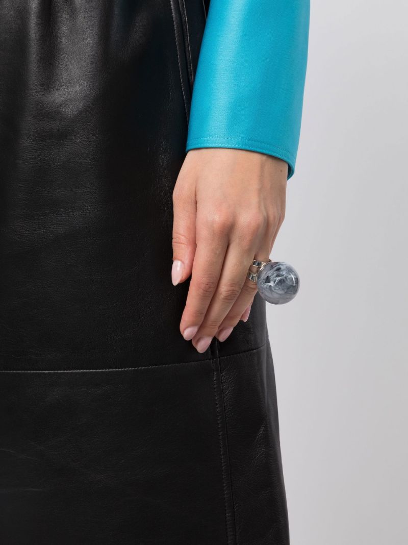X La Manso Silver-tone Crystal Ball Ring