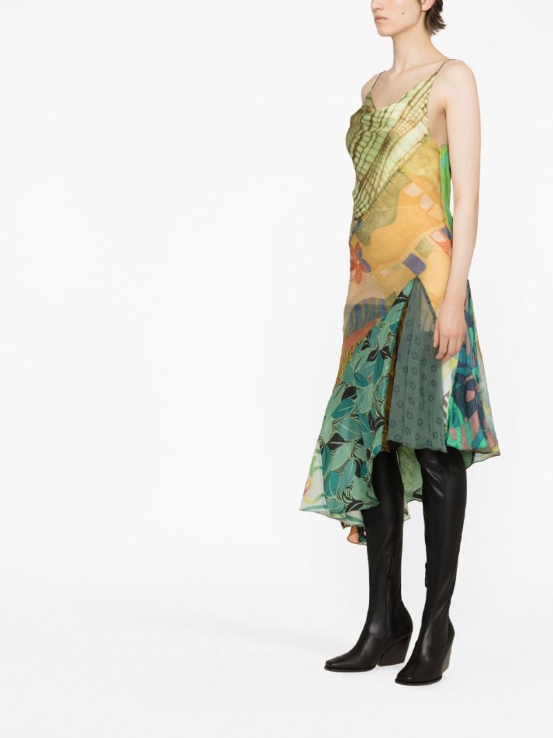 Green Sexy Fish Asymmetric Midi Dress