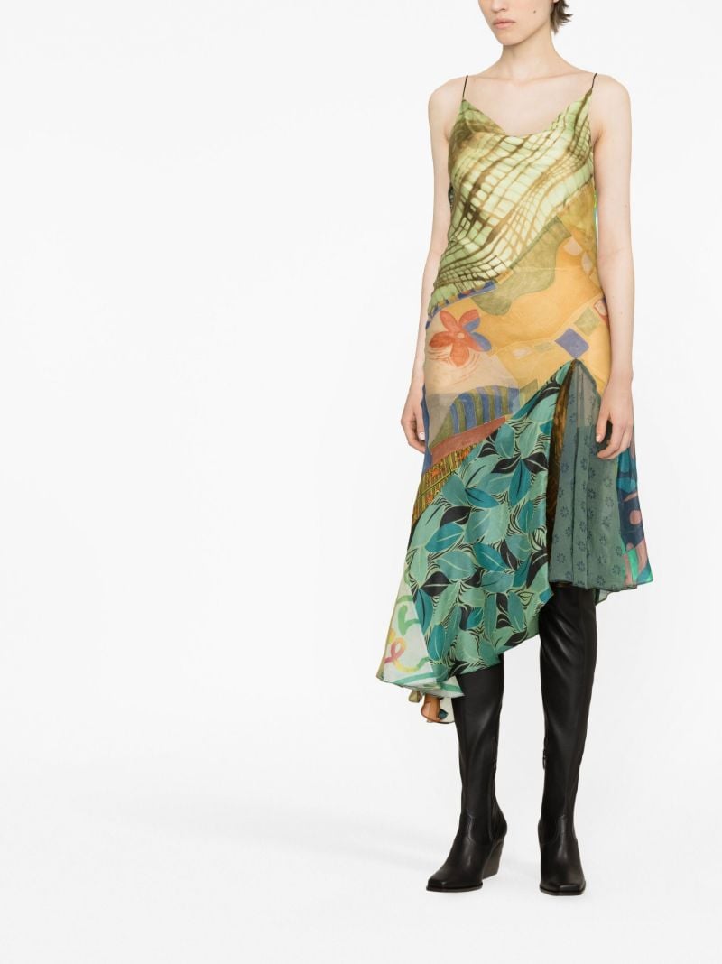 Green Sexy Fish Asymmetric Midi Dress