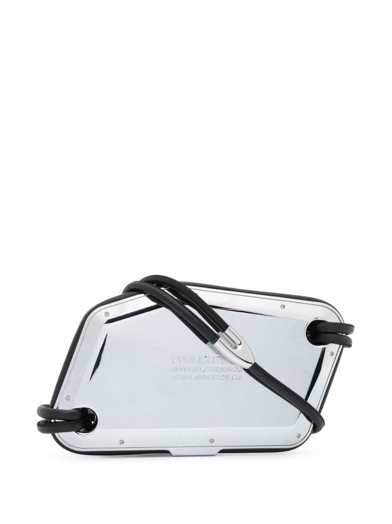Silver-tone Logo-engraved Chrome Crossbody Bag