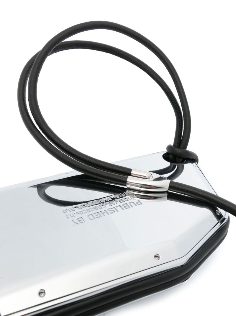 Silver-tone Logo-engraved Chrome Crossbody Bag